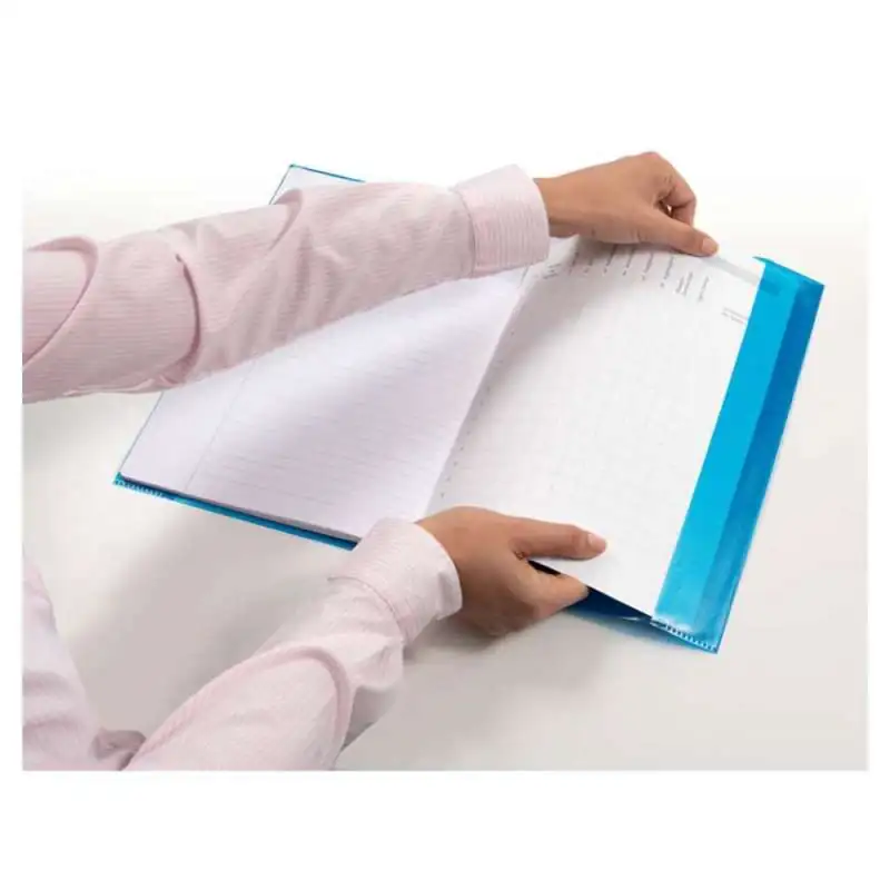 HERMA Heftumschlag Plastik A4, A5 und A6 blau-transparent A4 Beispiel