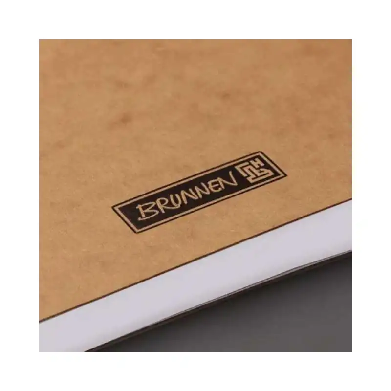 BRUNNEN Notizbuch Premium FACT!plus Kladde - A4, A5 und A6 - A5, punktiert, Gummizugverschluss, braun seitlich