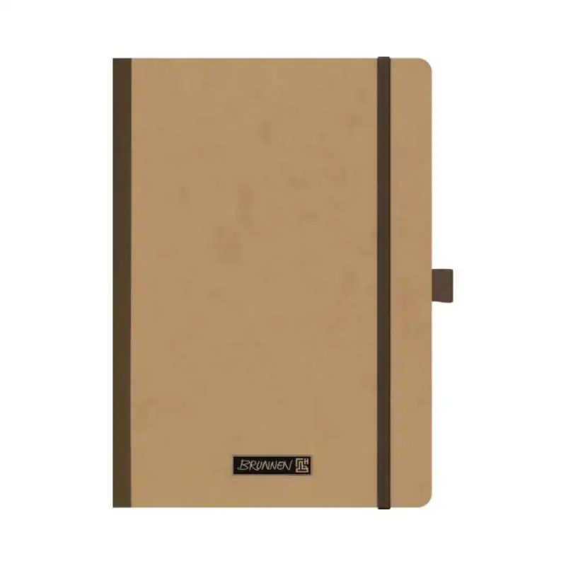 BRUNNEN Notizbuch Premium FACT!plus Kladde - A4, A5 und A6 - A5, liniert, Gummizugverschluss, braun
