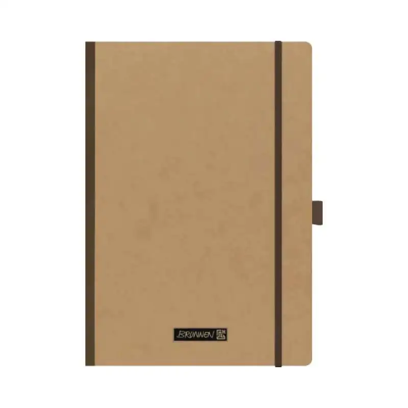 BRUNNEN Notizbuch Premium FACT!plus Kladde - A4, A5 und A6 - A4, punktiert, Gummizugverschluss, braun