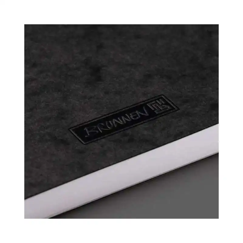 BRUNNEN Notizbuch Premium FACT!plus Kladde - A4, A5 und A6 - A6, kariert, Gummizugverschluss, schwarz seitlich