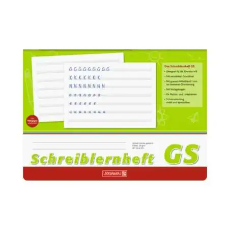 BRUNNEN Schreiblernheft in DIN-A4 - 16-Blatt - verschiedene Lineaturen - A4 quer Lineatur GS
