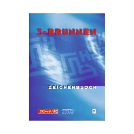 BRUNNEN Zeichenblock - DIN-A3 und A2 in 10 oder 20 Blatt - A3 | 10 Blatt