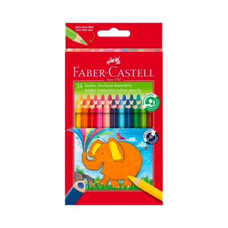 FABER-CASTELL Farbstifte Jumbo dreikant - in drei verschiedenen Setgrößen - 24er Set