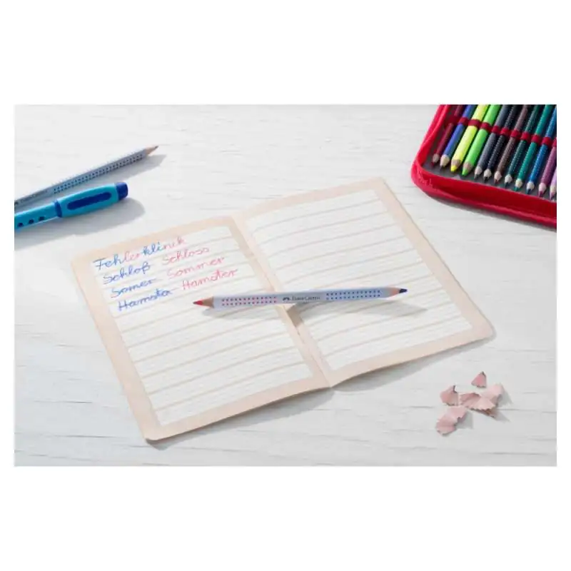 Faber-Castell Silbetrennstift Jumbo-Grip Duo - rot-blau - Buch