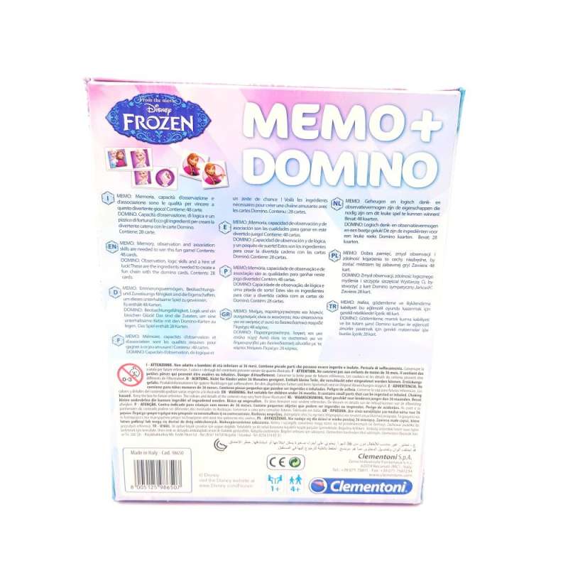 CLEMENTONI Frozen - 2 in 1 Set Memo & Domino Rückseite