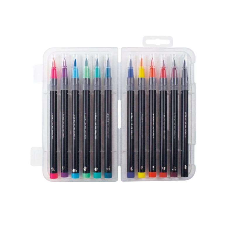 LEGAMI Brush Markers Set - 12 Stück Stiftebox