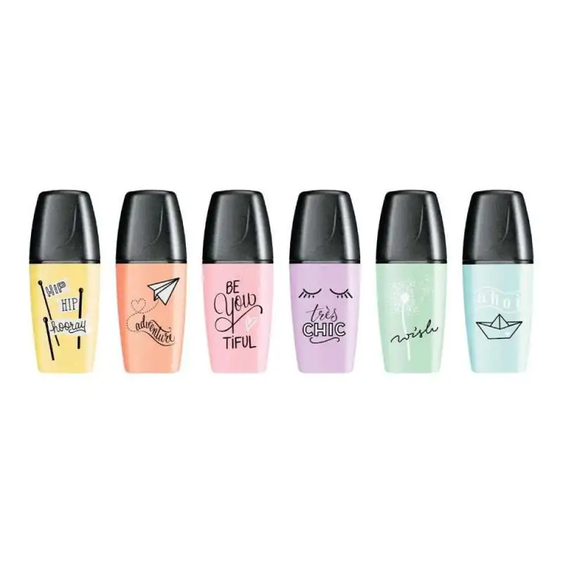 Textmarker - STABILO BOSS MINI Pastellove - 6er Pack - 6 Pastell-Farben