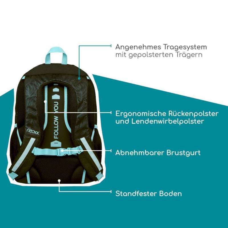 NEOXX Schulrucksack Flow Queen of the nite Rückenpolsterung Erklärung