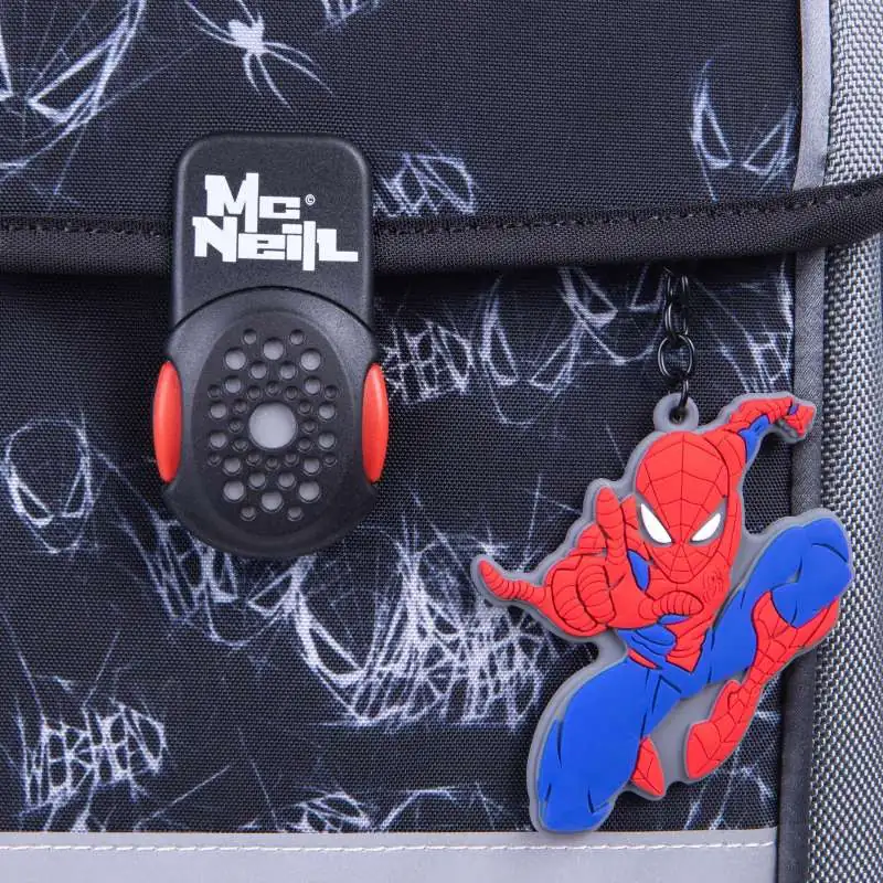 MC NEILL Schulranzen PERFECTO DISNEY Set 5 tlg - Spider Man 2 Ansicht mit Charms