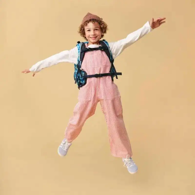 ERGOBAG Schulrucksack Set 6 tlg - AbtauchBär Kind mit Schulranzen Front