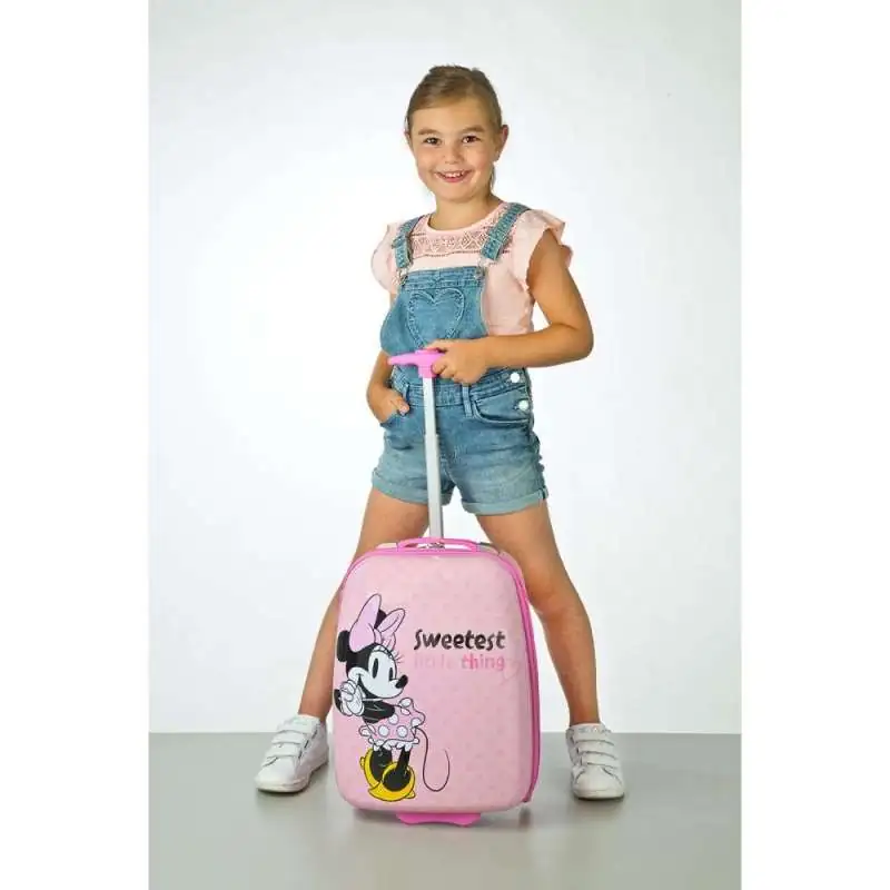 SCOOLI Kinderkoffer Trolley 16' - Minnie Mouse Kind mit Koffer