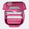 BECKMANN Schulranzen Set AIR PLUS 6 tlg - Cherry oberes Fach offen gefüllt