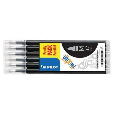 PILOT Tintenrollermine FriXion Ball/Clicker 6 Stück, schwarz