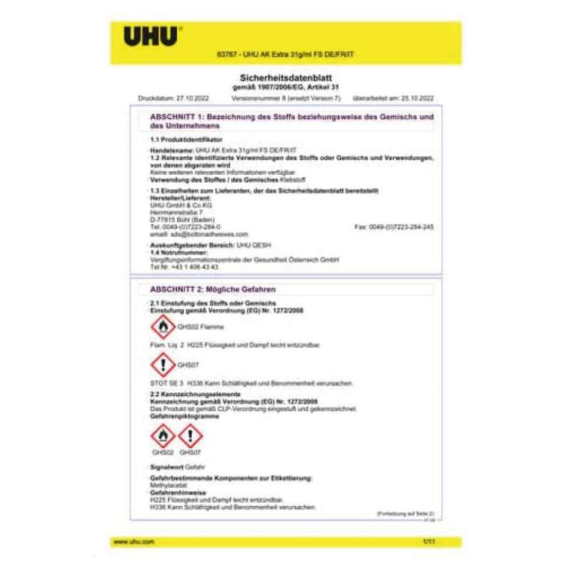 UHU Alleskleber extra tropffrei 31g hinten