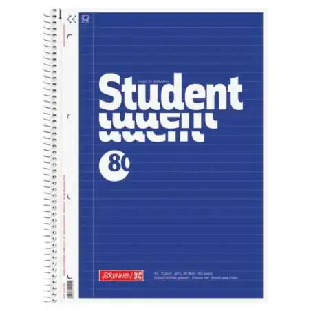 BRUNNEN Collegeblock Student A4, Lineatur 21, 80 Blatt, blau