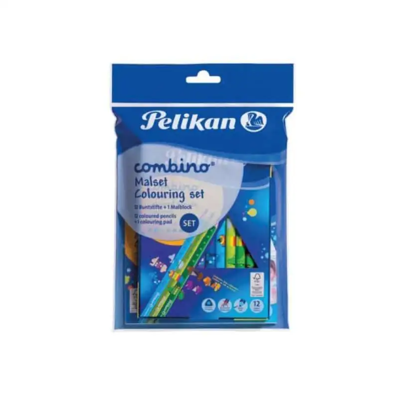 PELIKAN Buntstifte Combino 12er Set + Malbuch