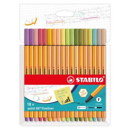 STABILO Fineliner point 88 18er Set Pastell