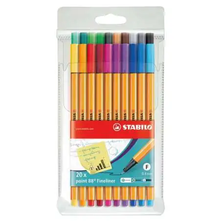 STABILO Fineliner point 88 20er Set Standardfarben