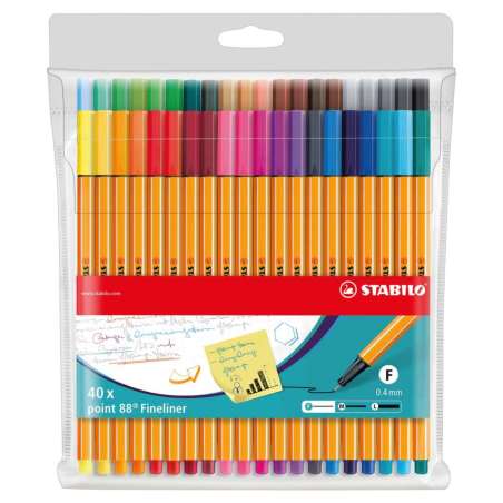 STABILO Fineliner point 88 40er Set Standardfarben