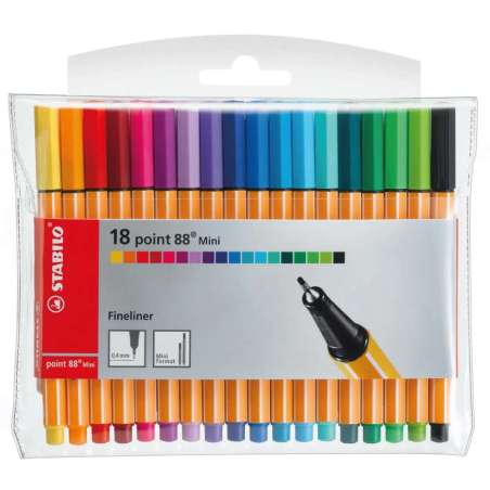 STABILO Fineliner point 88 Mini 18er Set Kunststoffetui