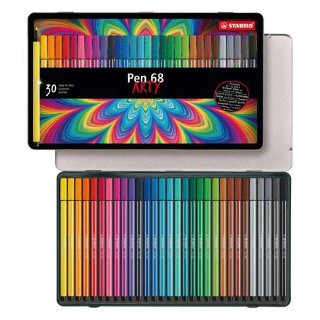 STABILO Premium Filzstift Pen 68 ARTY 30er Set Metalletui