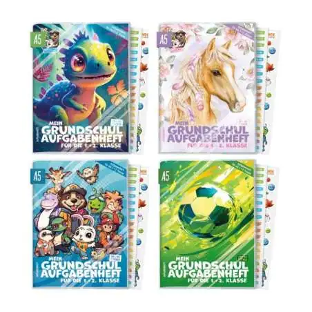 HÄFFT Grundschul-Aufgabenheft A5 für die 1. + 2. Klasse ohne Datum - Cover