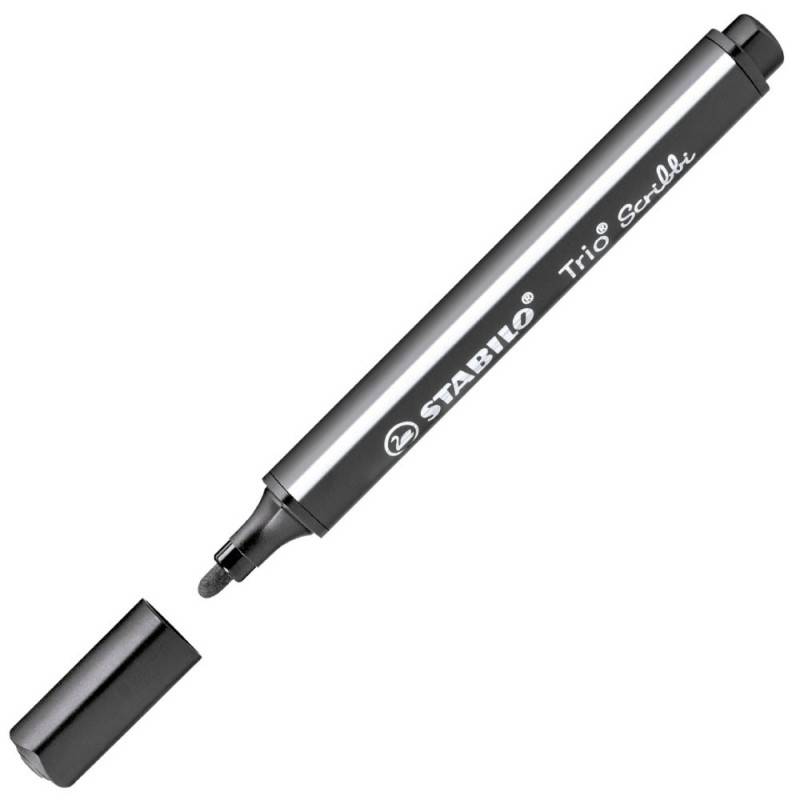STABILO Filzstift Trio Scribbi Einzelstift schwarz geöffnet