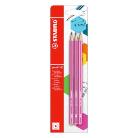STABILO Schulbleistift pencil 160 3er Set pink