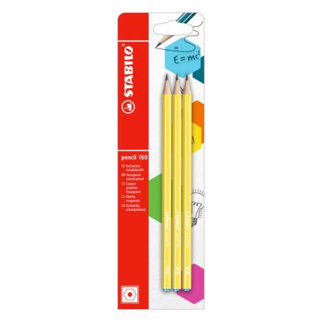 STABILO Schulbleistift pencil 160 3er Set gelb