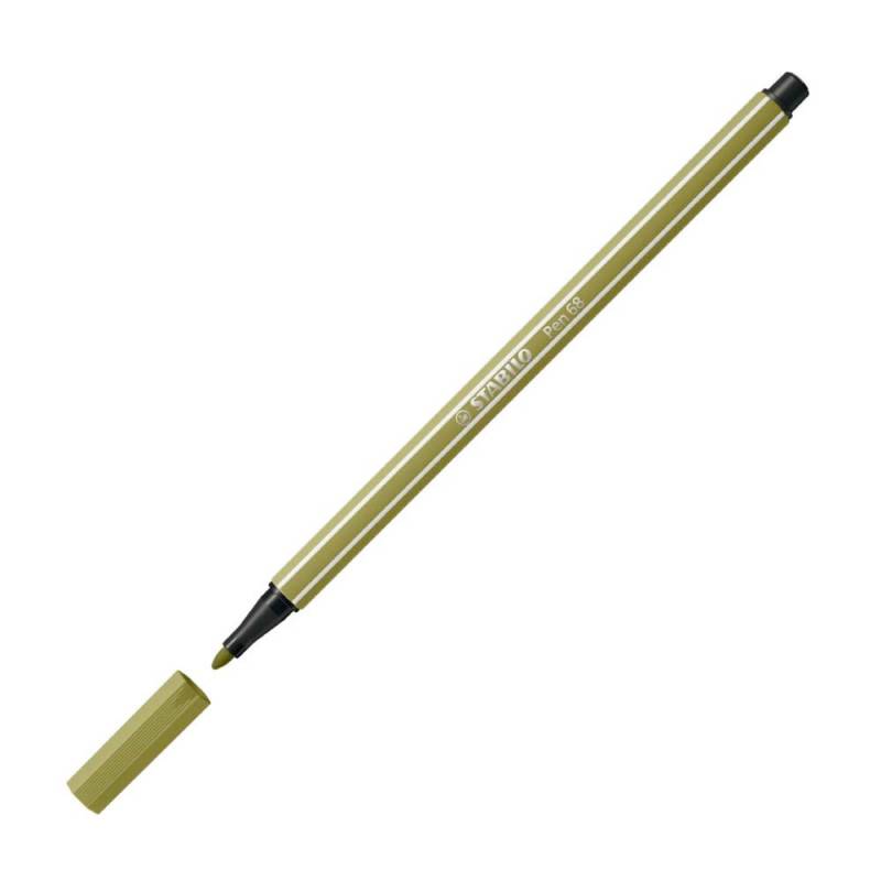 STABILO Premium Filzstift Pen 68 schlammgrün offene Kappe