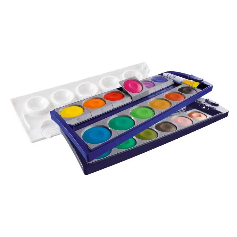 PELIKAN Farbkasten 735 K24 - 1 Tube Deckweiß alle Farben seitlich