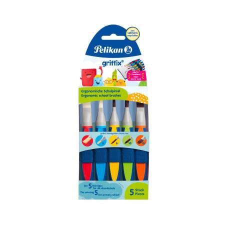 PELIKAN Pinsel griffix - Haarpinsel & Borstenpinsel 5er Set Vorderseite