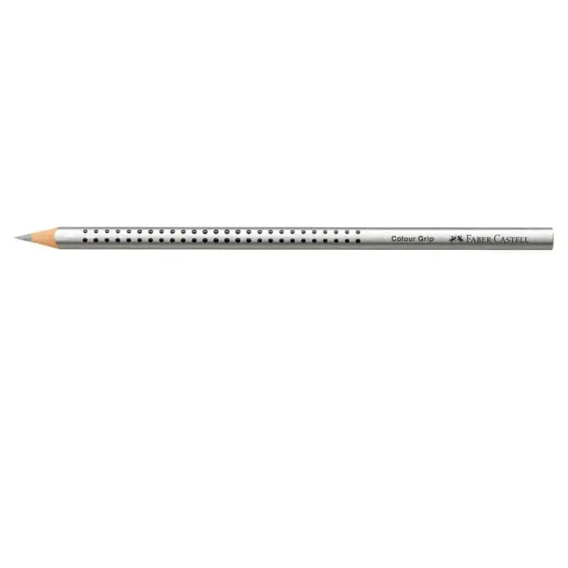 FABER CASTELL Dreikant-Buntstift Colour GRIP silber dunkel liegend