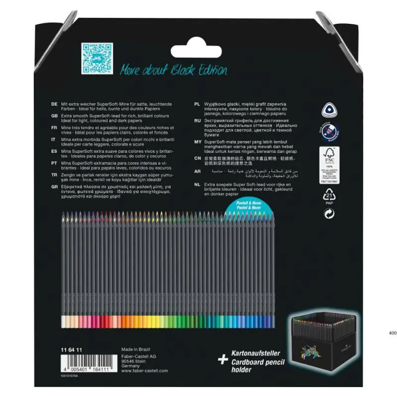FABER CASTELL Black Edition Buntstifte 100er Set hinten
