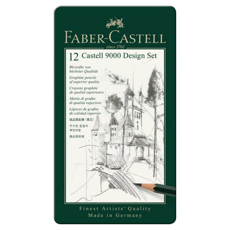 FABER-CASTELL Bleistift 9000  12er Design-Set (5B - 5H)