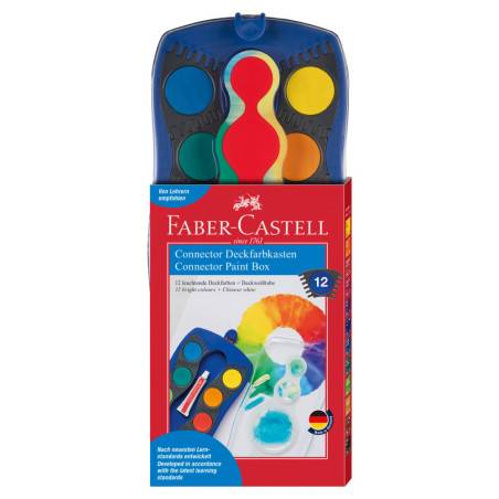 FABER-CASTELL Farbkasten Connector und Einzelfarben 12er Farben blau