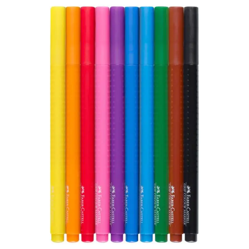 FABER-CASTELL Fasermaler - Filzstift Grip 10er Set geschlossen