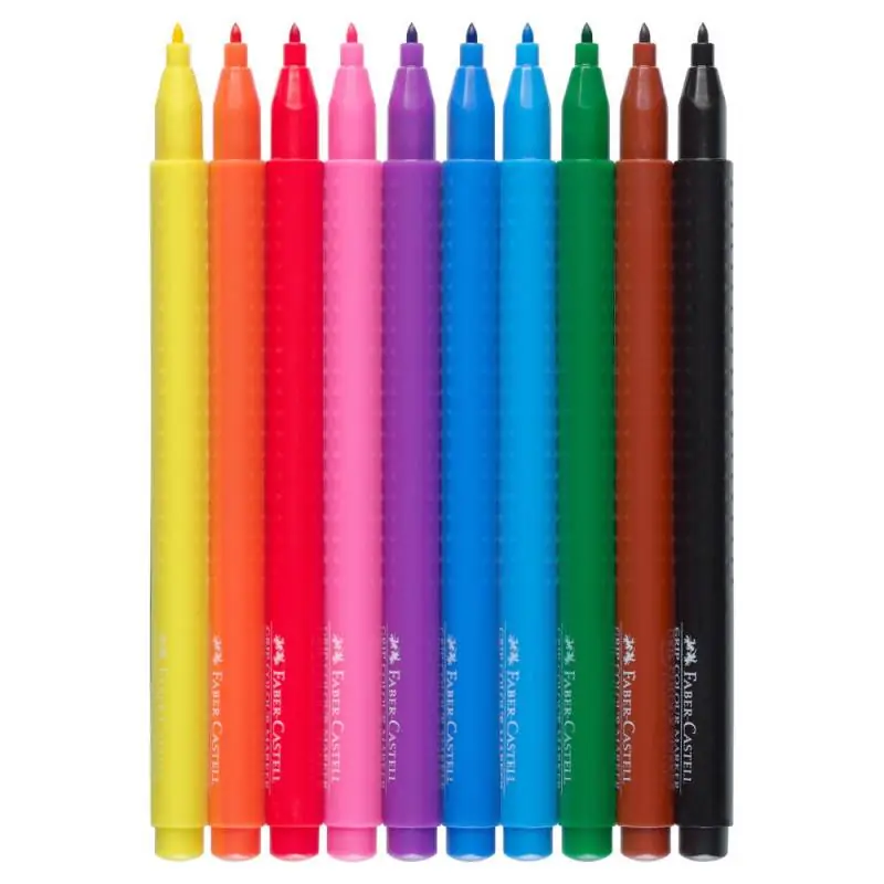 FABER-CASTELL Fasermaler - Filzstift Grip 10er Set offen