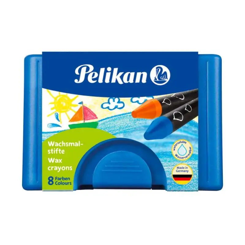PELIKAN Wachsmalstifte rund wasservermalbar 8 Stück