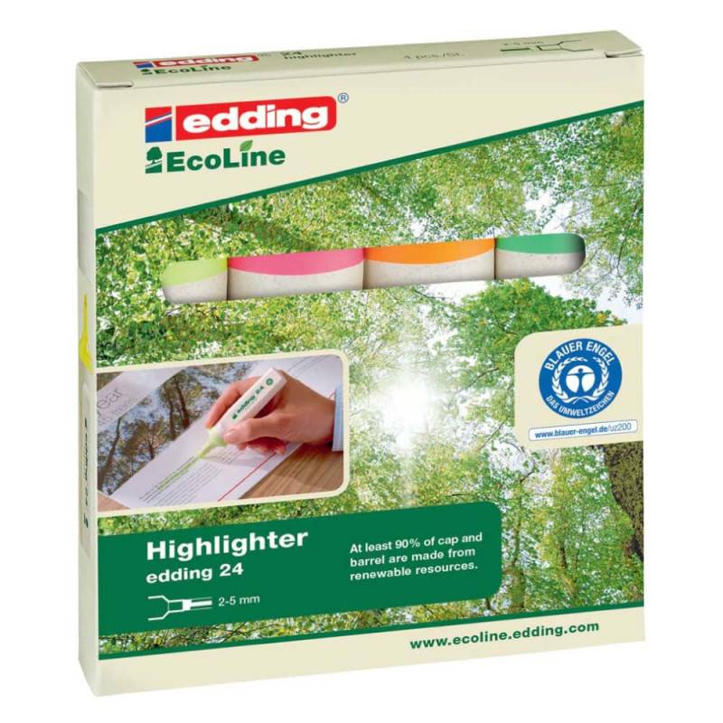 EDDING Textmarker Ecoline 244 4er Set Packung