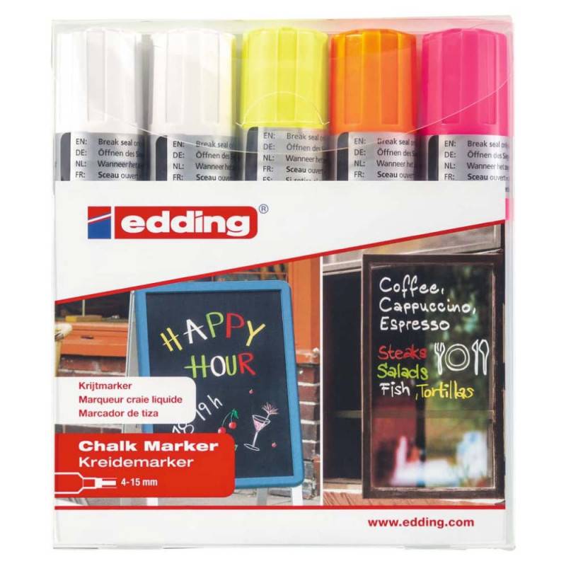 EDDING Kreidemarker 4090 und 4095 6er Set 4 - 15 mm sortiert