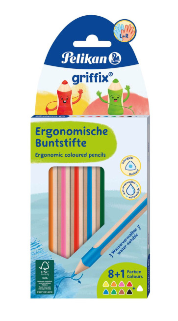 PELIKAN ergonomische Buntstifte griffix - 8 + 1 Farben