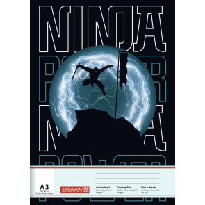 BRUNNEN Zeichenblock A3 100g/m2 20 Blatt "Ninja Power"