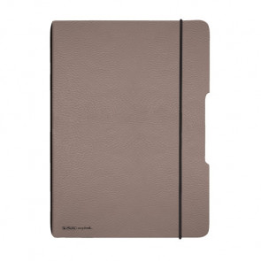 Herlitz my.book flex - Taupe Lederoptik Notizheft kariert A4 40 Blatt, gelocht mit Mikroperforation